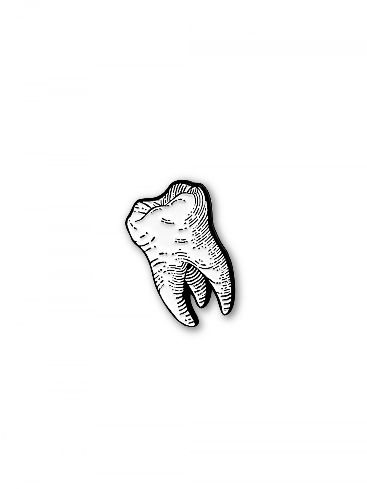 'Tooth' pin badge (made of steel) for men and women by swiss streetwear brand bastonnade clothing