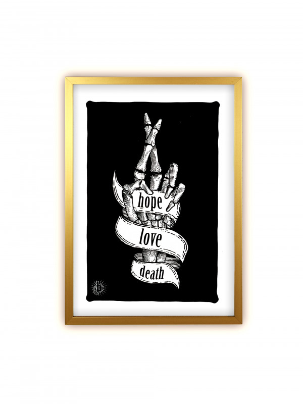 Print du design 'Hope Love Death' pour décorer ton intérieur de la marque suisse streetwear bastonnade clothing.