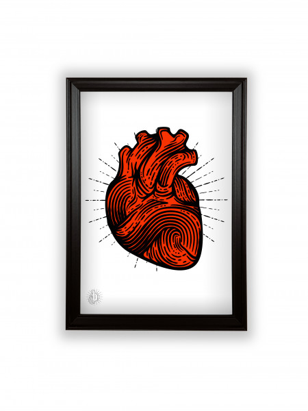Art print of our own design 'Red Heart' by swiss streetwear brand bastonnade clothing.