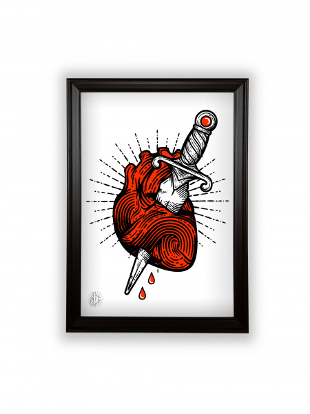Art print of our own design 'Dead Heart' by swiss streetwear brand bastonnade clothing.