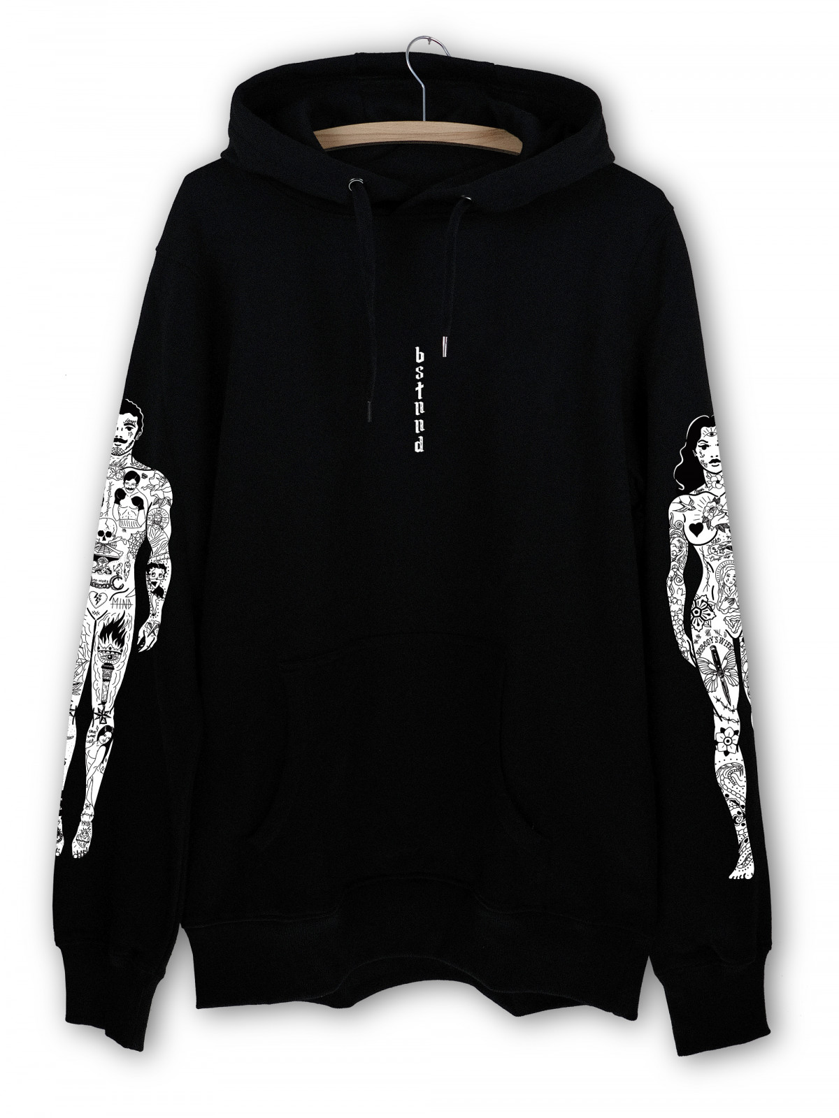 'Ink Lovers' hoodie for men and women by swiss streetwear brand bastonnade clothing.