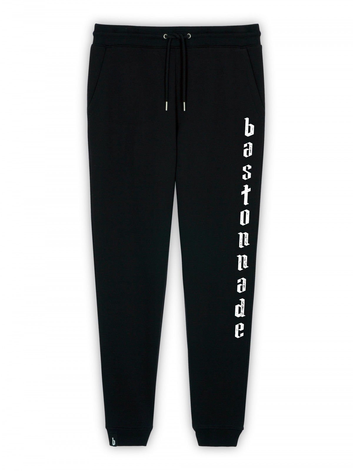 Front of the 'Gothic' jogging pants for men and women by swiss streetwear brand bastonnade clothing.