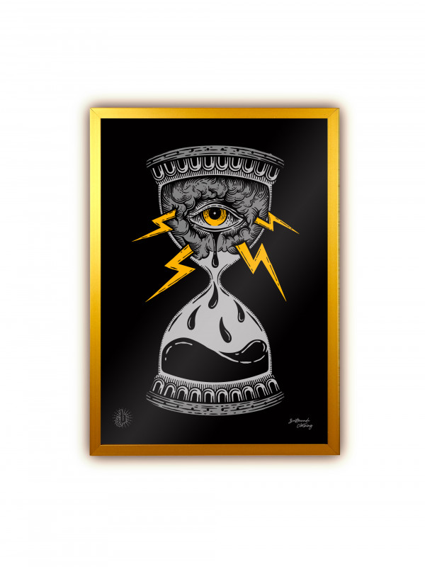 Art print of our own design 'hourglass' by swiss streetwear brand bastonnade clothing.